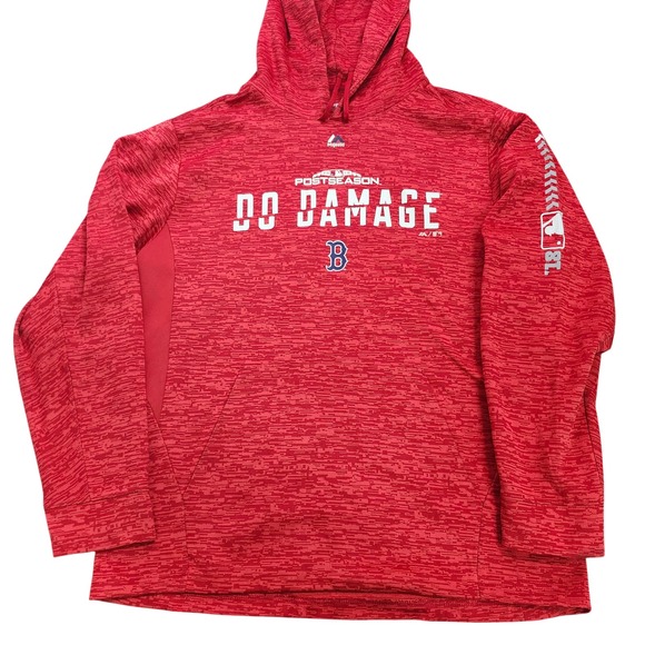 Majestic Other - Majestic Boston Red Sox 2018 Postseason Do Damage Red Hoodie Mens Large 2329